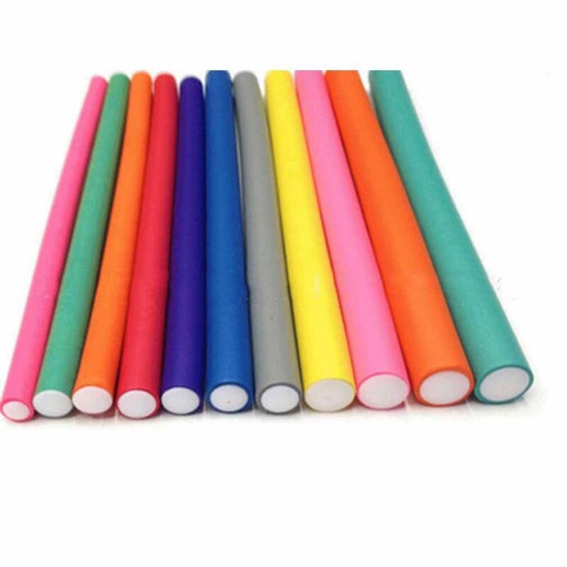 10 uds, esponja de espuma suave estilismo DIY rodillos para el cabello, rizador Flexible, Bendy rizos, herramienta de Color aleatorio