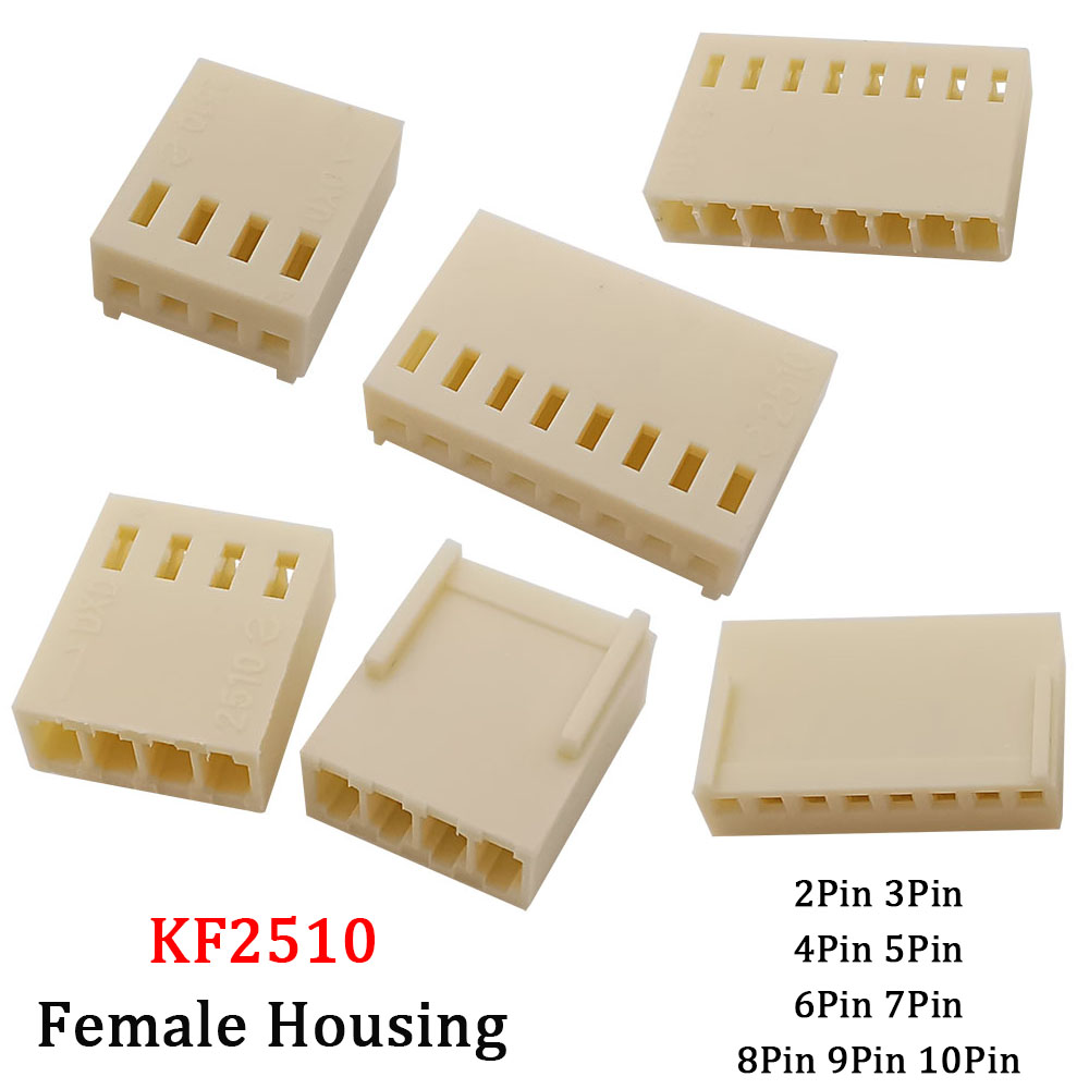 100Pcs KF2510 Connector 2.54mm Pitch 2P-10Pin Straight/Curved Male Female Socket Housing Plug Pin Header Crimp Terminals KF-2510: Dark Grey / 2P