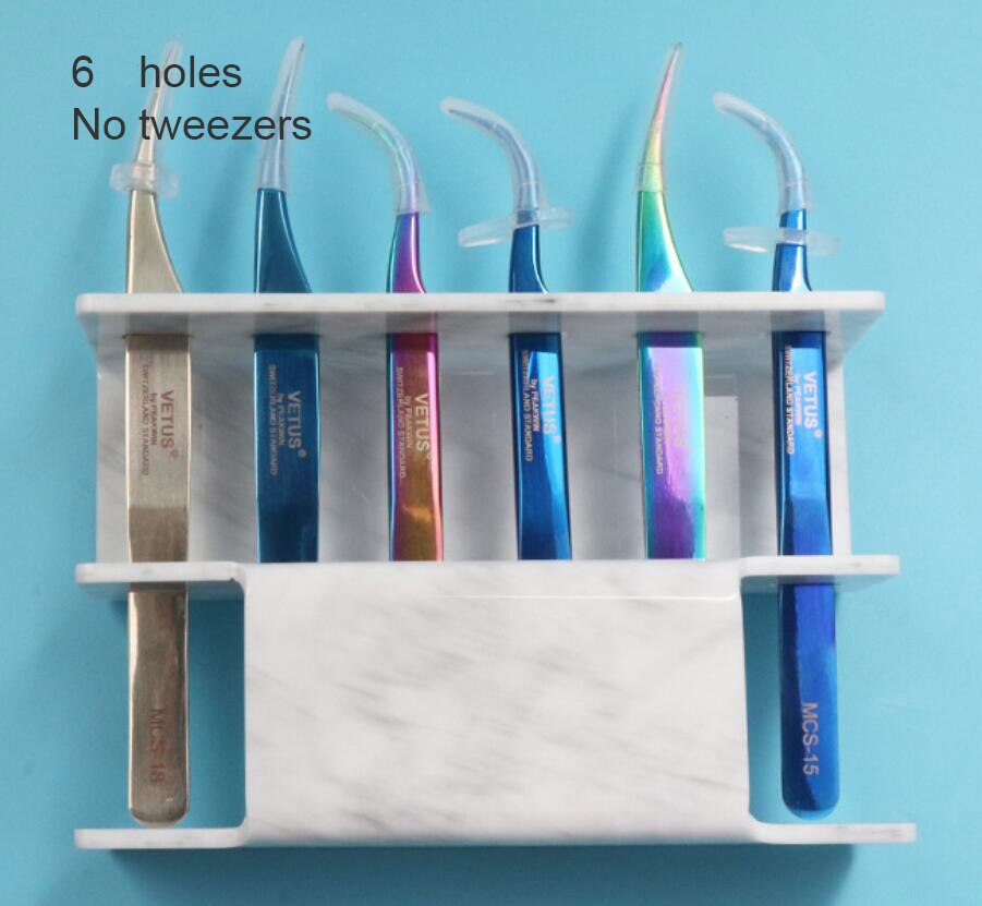 Acryl Pincet Stand Wimper Pincet Houder Wimper Tweezer Opslag Pincet Plank Houder: gray 6 holes