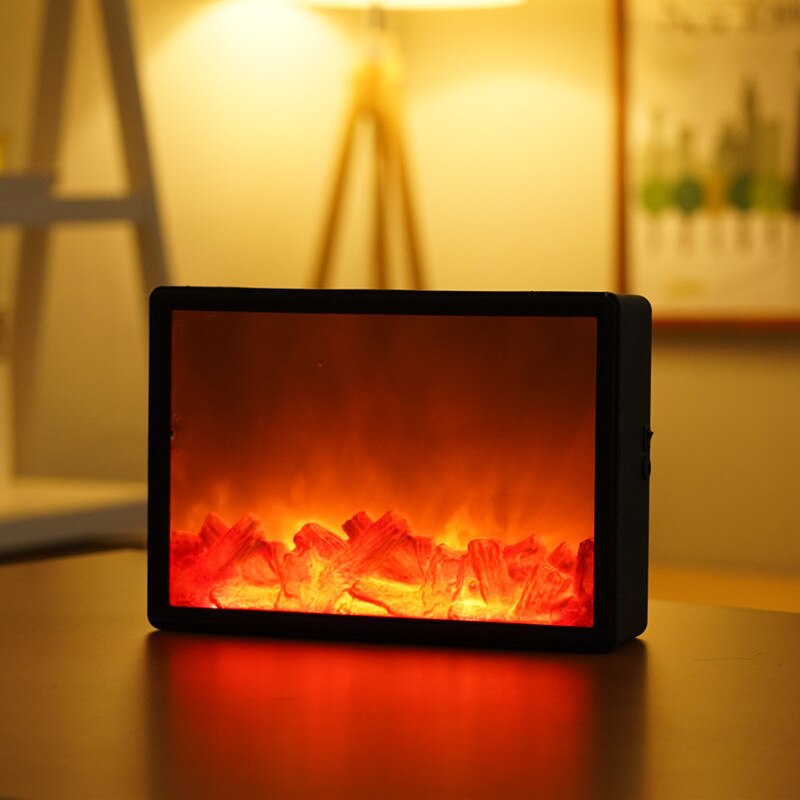 Lampe lanterne à LED avec effet de flamme, lampe de simulation de cheminée, ampoule à piles AAA, décoration de maison rétro pour cour: size 2