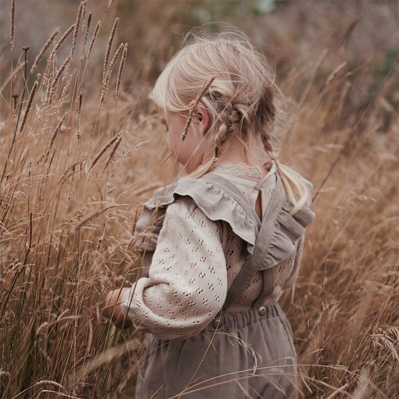 eins Herbst Baby mädchen kleidung freundlicher zur Seite fahren Prinzessin Stil Höhlte Bodenbildung Shirt neugeborenen Mädchen zur Seite fahren Gestrickte Kleidung