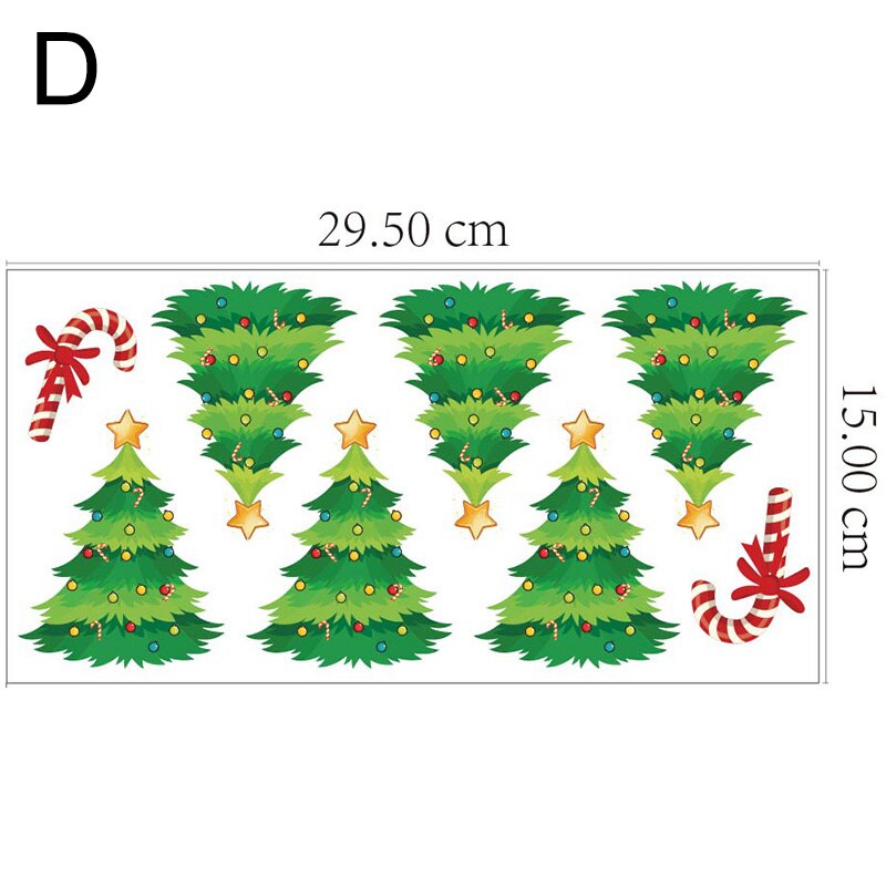 Christmas Snowman Snowflake Electrostatic Sticker Window Kids Room Year Wall Stickers Home Decals Decoration Wallpaper: D