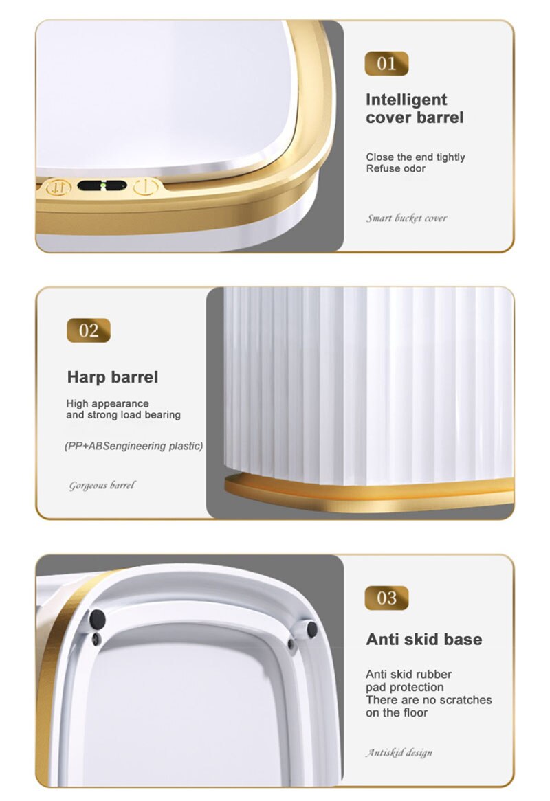 Joybos Automatic Sensor Dustbin Intelligent Trash Can Smart Sensor Electric Waste Bin Home Rubbish Can For Kitchen Bathroom