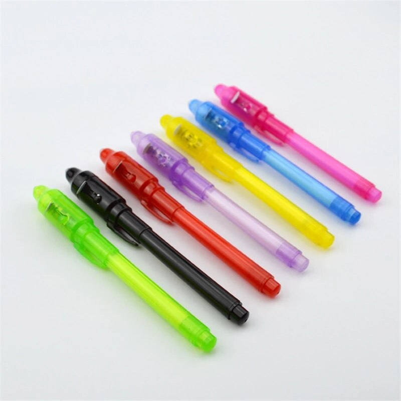Luminous Magic Invisible Ink Pen Glow In The Dark 2 In 1 UV Black Light Combo Drawing Invisible Ink Pen Cool Toys