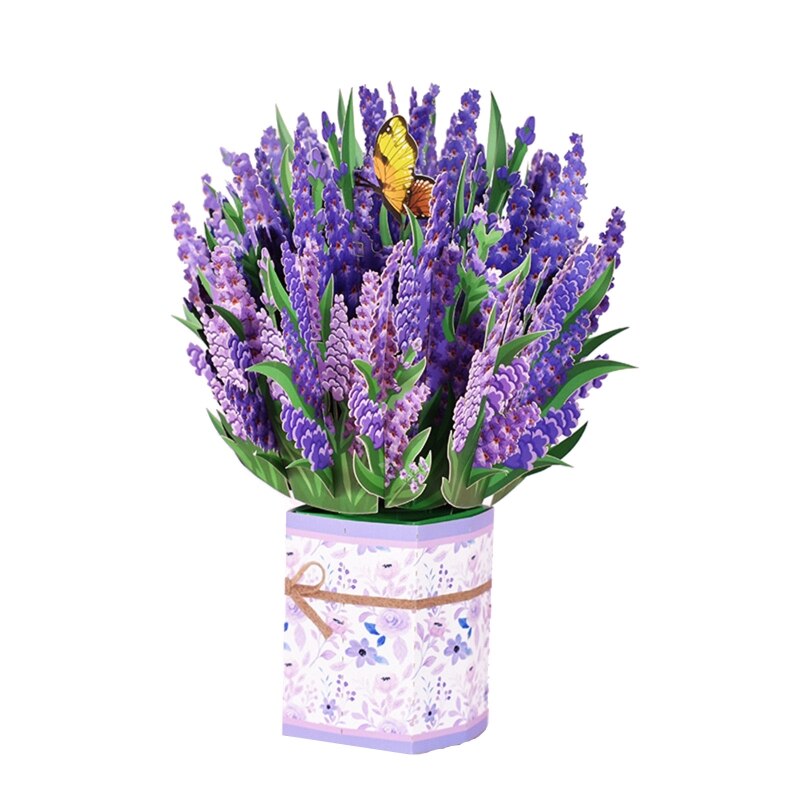 3d pop up mães dia cartões flores floral buquê cartão de saudação para mãe esposa aniversário simpatia obter bem: Lavender table