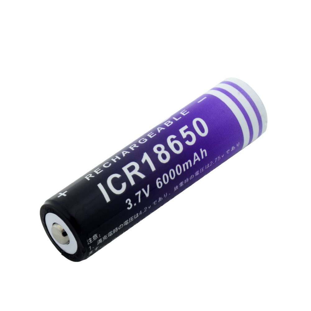 1/2/4/6/8/10 stk 18650 batteri 3.7v 6000 mah kapacitet batteri li-ion genopladelig icr 18650 battericelle til bil/legetøj/lommelygte