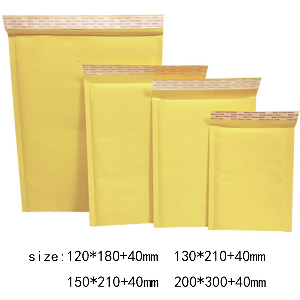 10 Pack Padded Anti-pressure Envelopes Bag Yellow Mailing Packaging Self Seal Bubble Paper Moistureproof