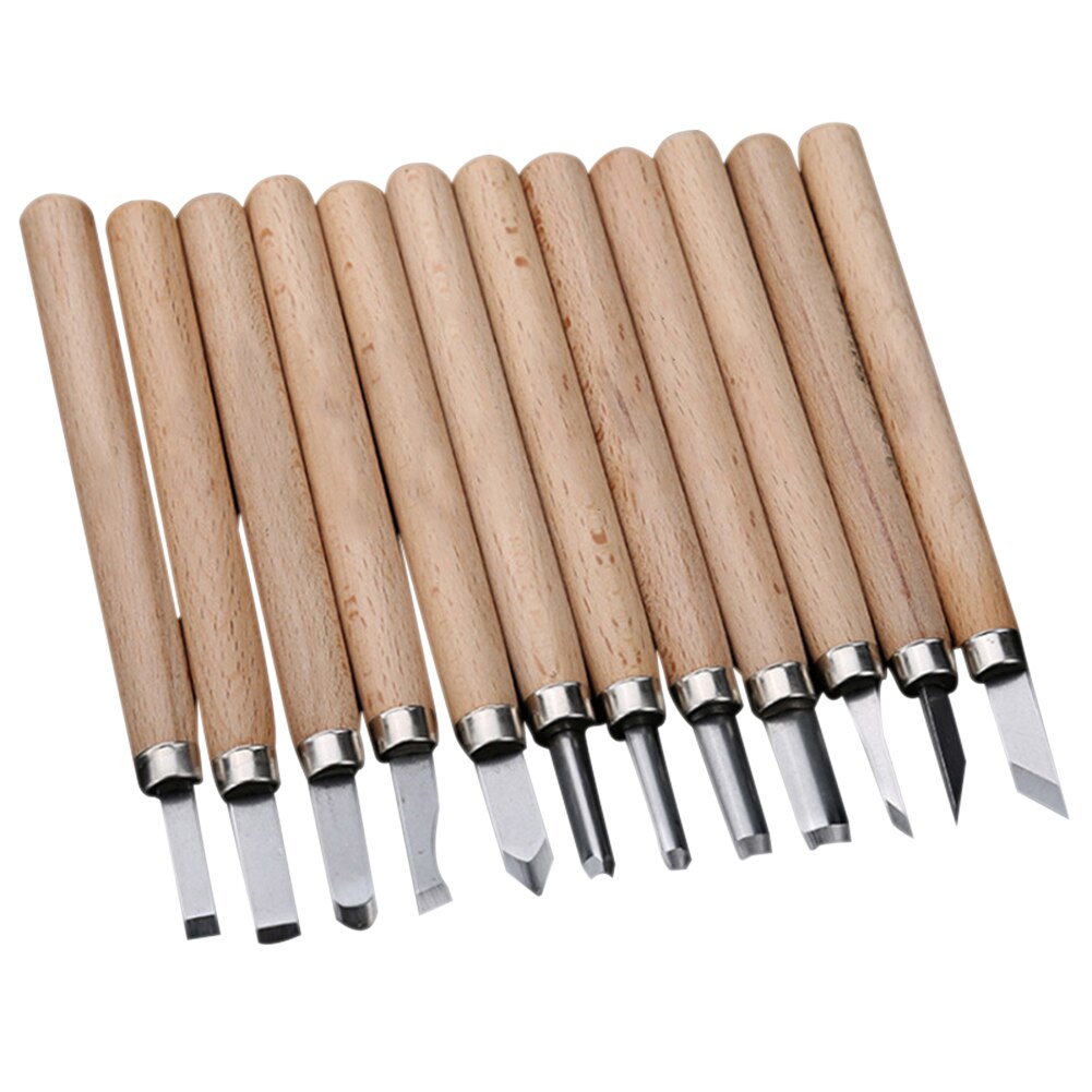 8/10/12pcs Gouge Lathe Chisel Woodworking Wood Tools Carving Turning Art Kit DOM668