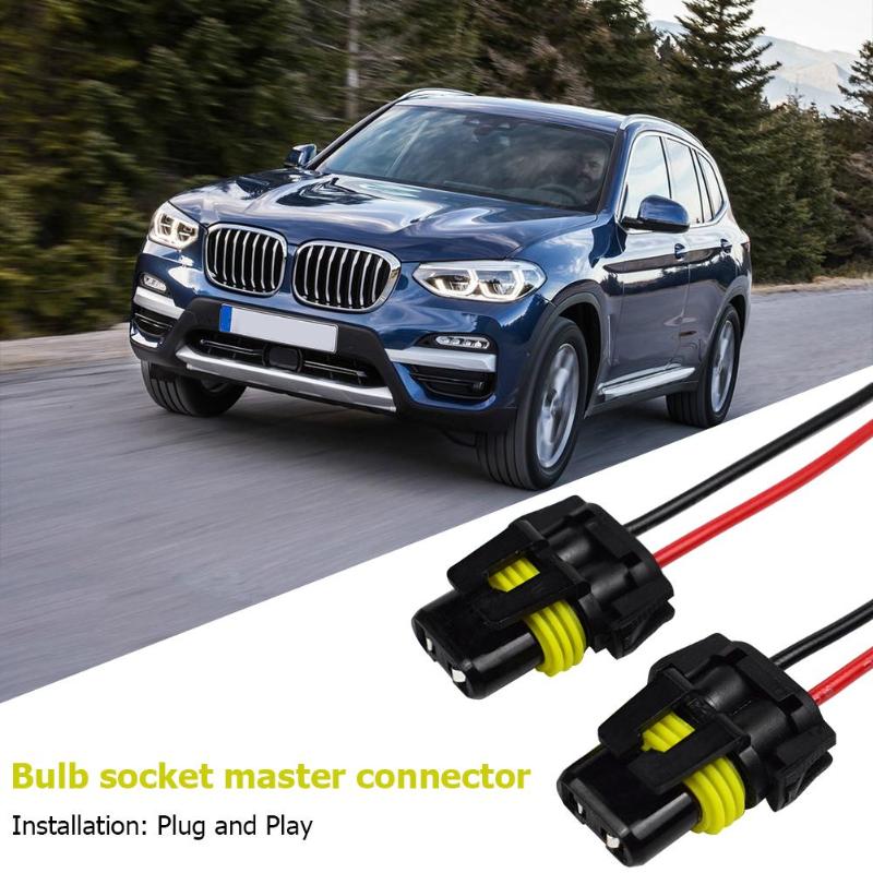 2x HB3 9006 HB4 Bulb Socket Female Adapter Connector for Headlight Fog Lamp Automotive Wire Adapter Socket Lamp Connector