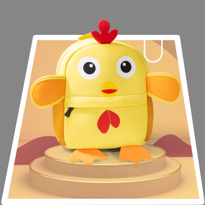 Leuke Kid Peuter Schooltassen Rugzak Kleuterschool Kinderen Meisjes Jongens Schooltas 3D Cartoon Dier Zak: Chick