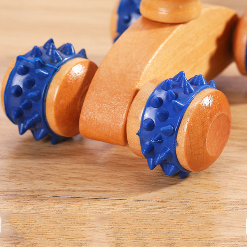 Houten Massage Roller Therapie Lichaamsmassageapparaat Voet Gezicht Schouderhals Hand Duw Roller Massageapparaat Lichaam Rustgevende Massage Tool