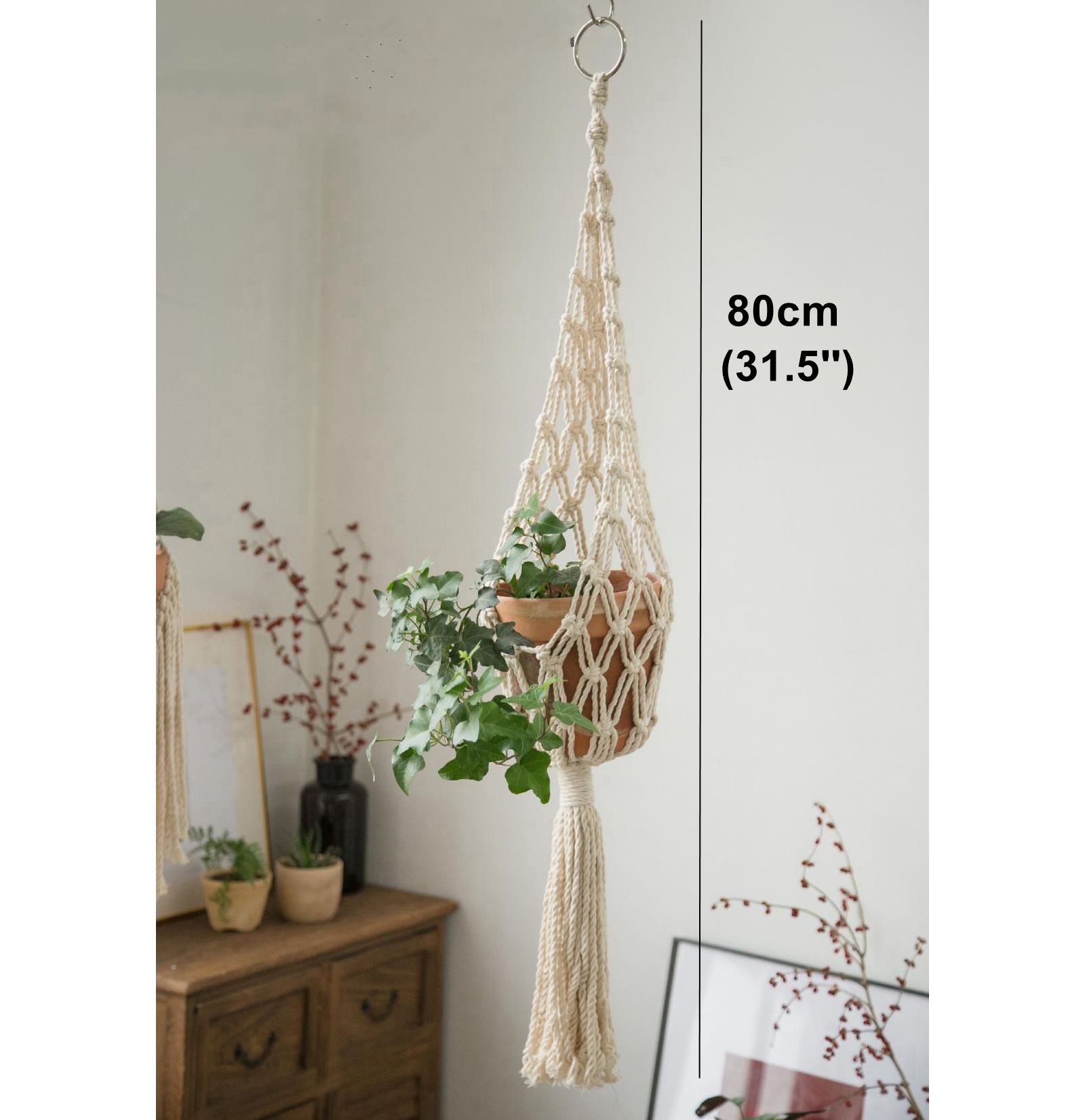 macrame wall hanging planter hangers air plant hanger holder balcony decoration wall planter pot woven basket bohemian makrama: W18