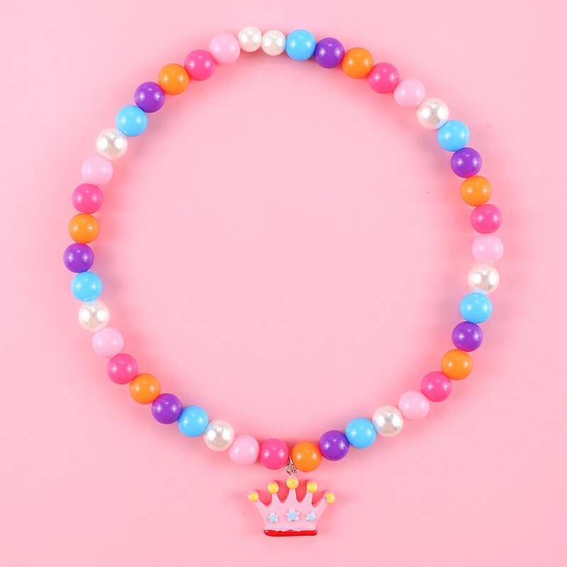 Makersland Snowflake Rainbow Beaded Necklace Cute Charm Pendant Jewelry Accessories Jewelry Necklace For Children: DKNL0062