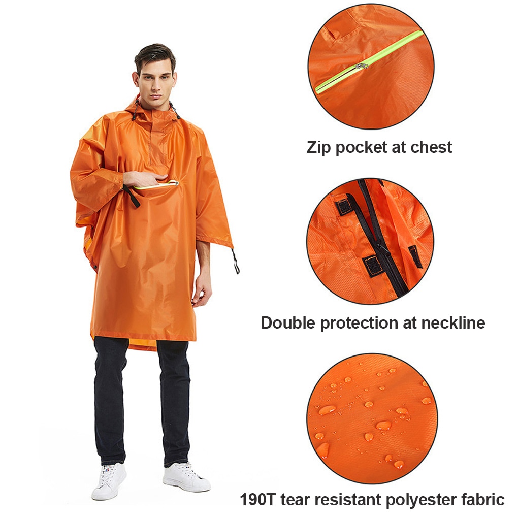 Rain Coat Water-proof Wear-resistant Outside Rains Clothing Hiking Raining Covers Raincoats for Camping Backpacking