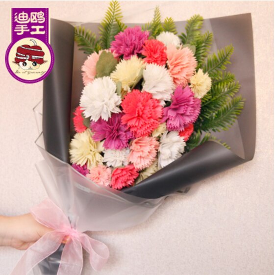 1pc ramo de flores artificial Kit de fieltro tela no tejida material de embalaje DIY artesanía costura de cumpleaños decoración para el hogar: 1