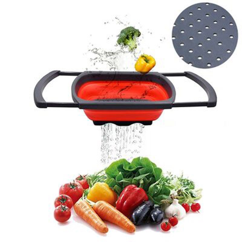 Bassin pliant multifonctionnel, panier de rangement en plastique, pratique pour gagner de l'espace, égouttoir de cuisine