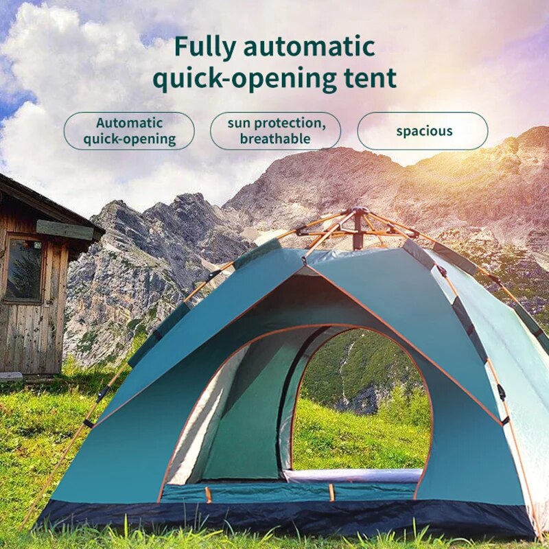 Tente pliante d'extérieur, entièrement automatique, ouverture rapide, pour 3-4 personnes, conduite autonome, Camping, résistant à la pluie, au soleil, Portable