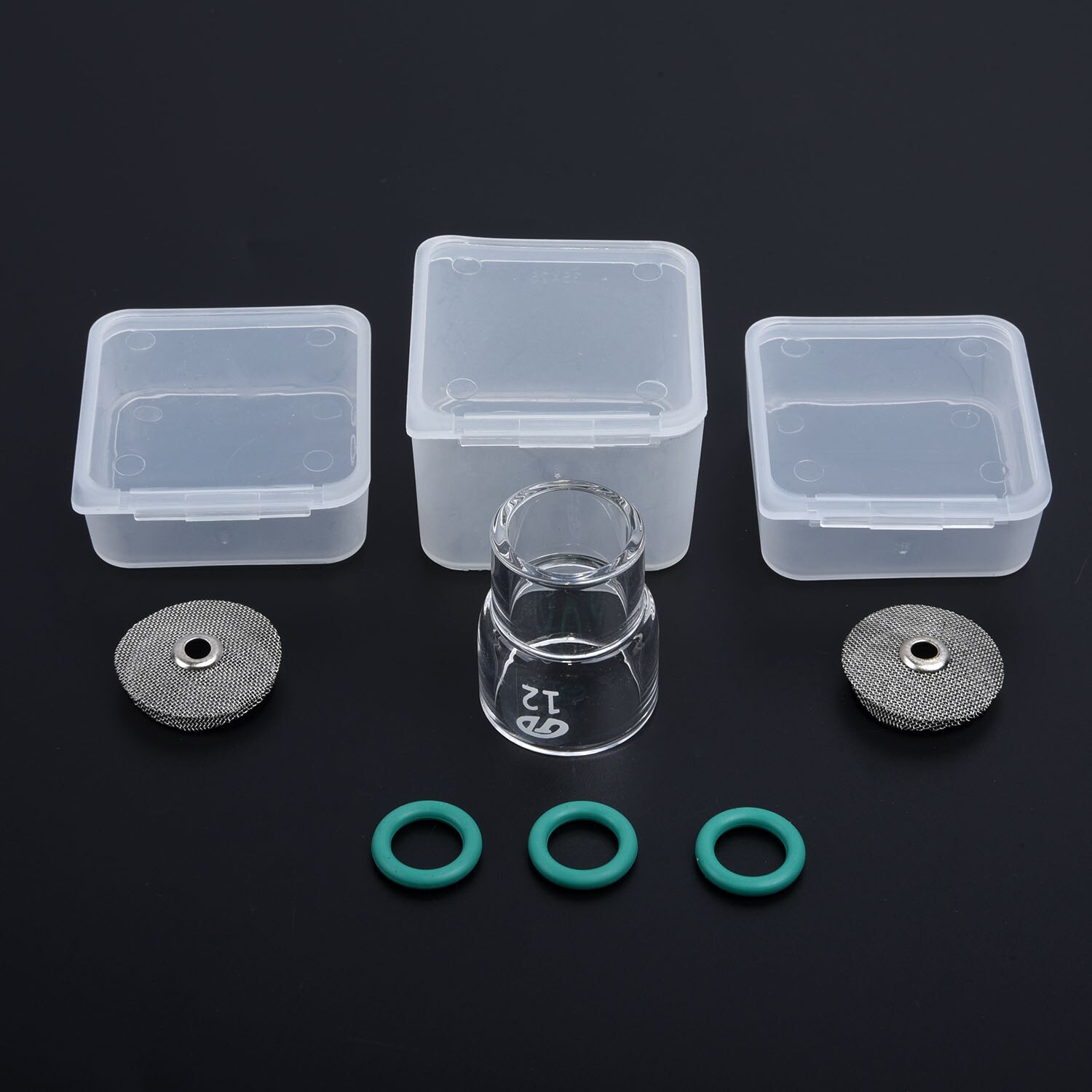 Useful 6 Pcs TIG Weldings Stubby Gas Lens #12 Pyrex Cups Kit