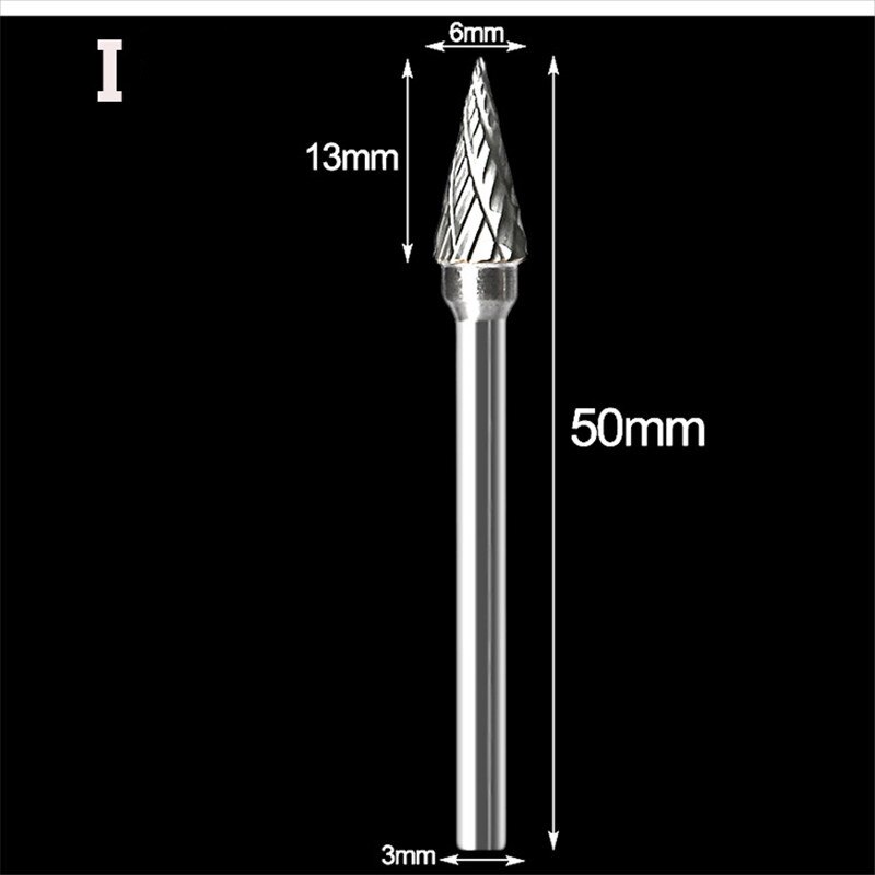 3x6mm Tungsten Steel Carbide Burr Cutter Rotary Tool Burr Double Diamond Cut Rotary Polishing Tools: I
