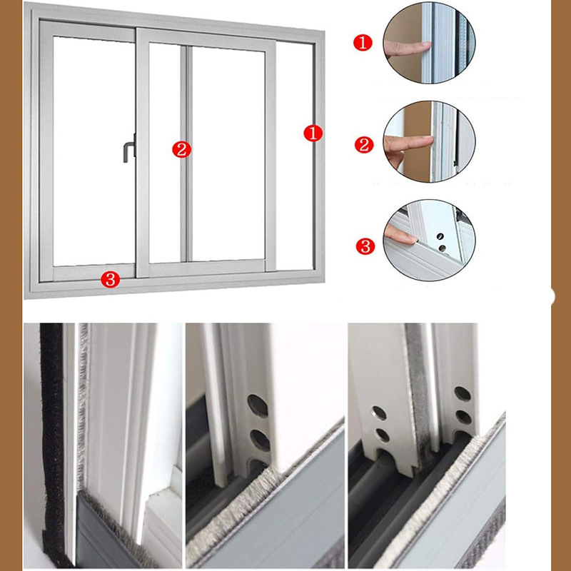 Tira de cepillo autoadhesiva de 10 metros, tira de sellado para puerta y ventana, puerta de casa, ventana, aislamiento acústico, película de sellado, tira meteorológica para puerta Swal
