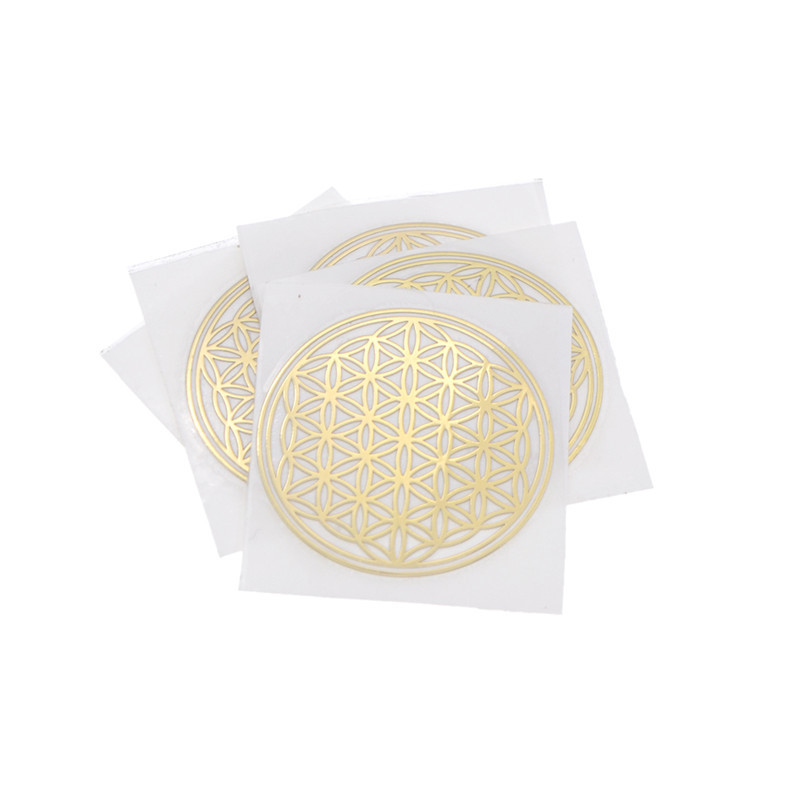 5pcs Copper Scrap Geometry Pattern Stickers Energy Tower Material Wall Sticker Modern Home Window Wall Decor Supplies