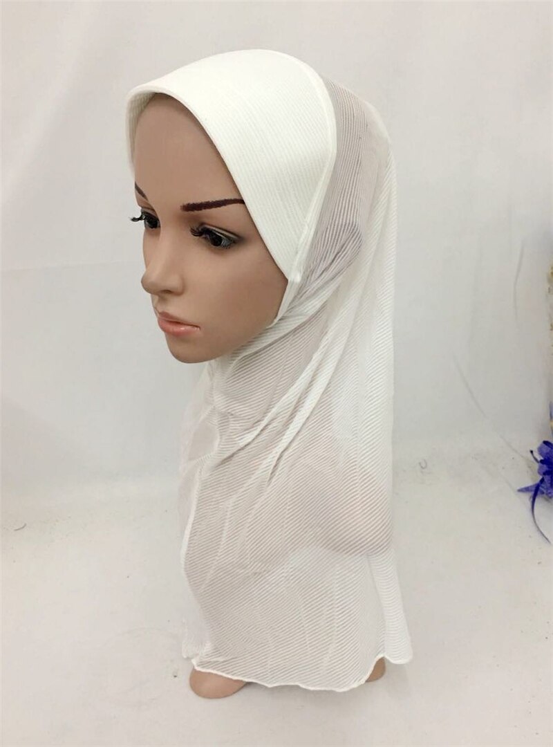 Châles instantanés Amira pour femmes musulmanes, une pièce, Hijab islamique, couvre-chef arabe, foulard ethnique pour Ramadan, Turban: White
