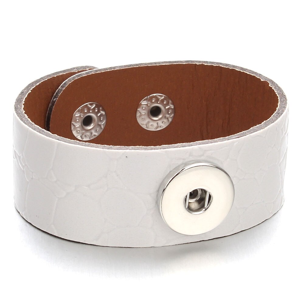 Druckknopf Armbinde &Ampere; Armreifen 6 farbe PU leder Armbänder Für Frauen 18mm Druckknopf Schmuck ZE400: ZE514A