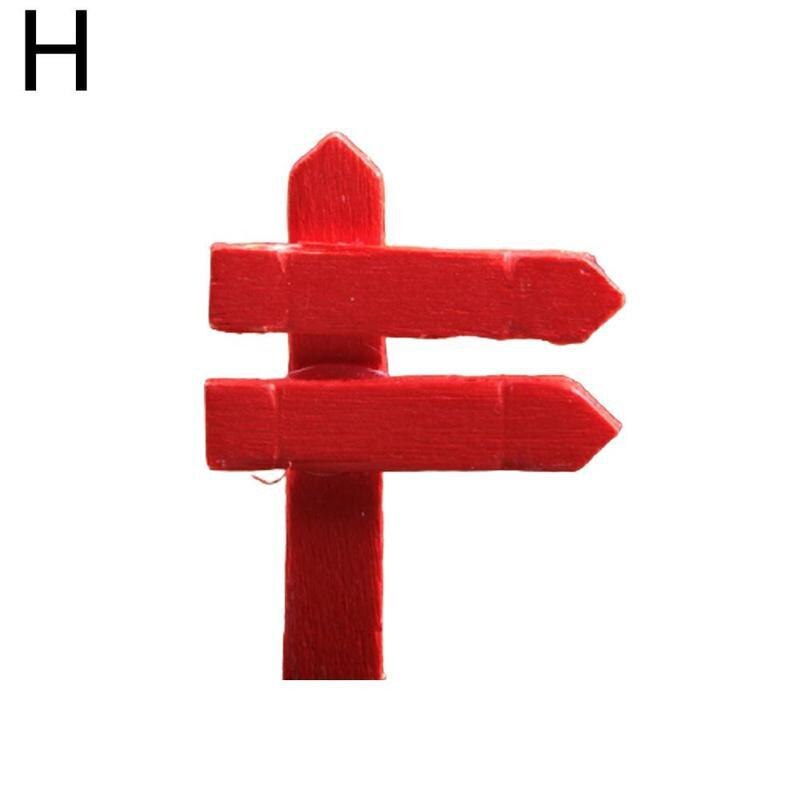 1Pcs Mini Miniatuur Houten Omheining Wegwijzer Ambachtelijke Tuin Decor Ornament Plant Pot Micro Landschap Bonsai: H