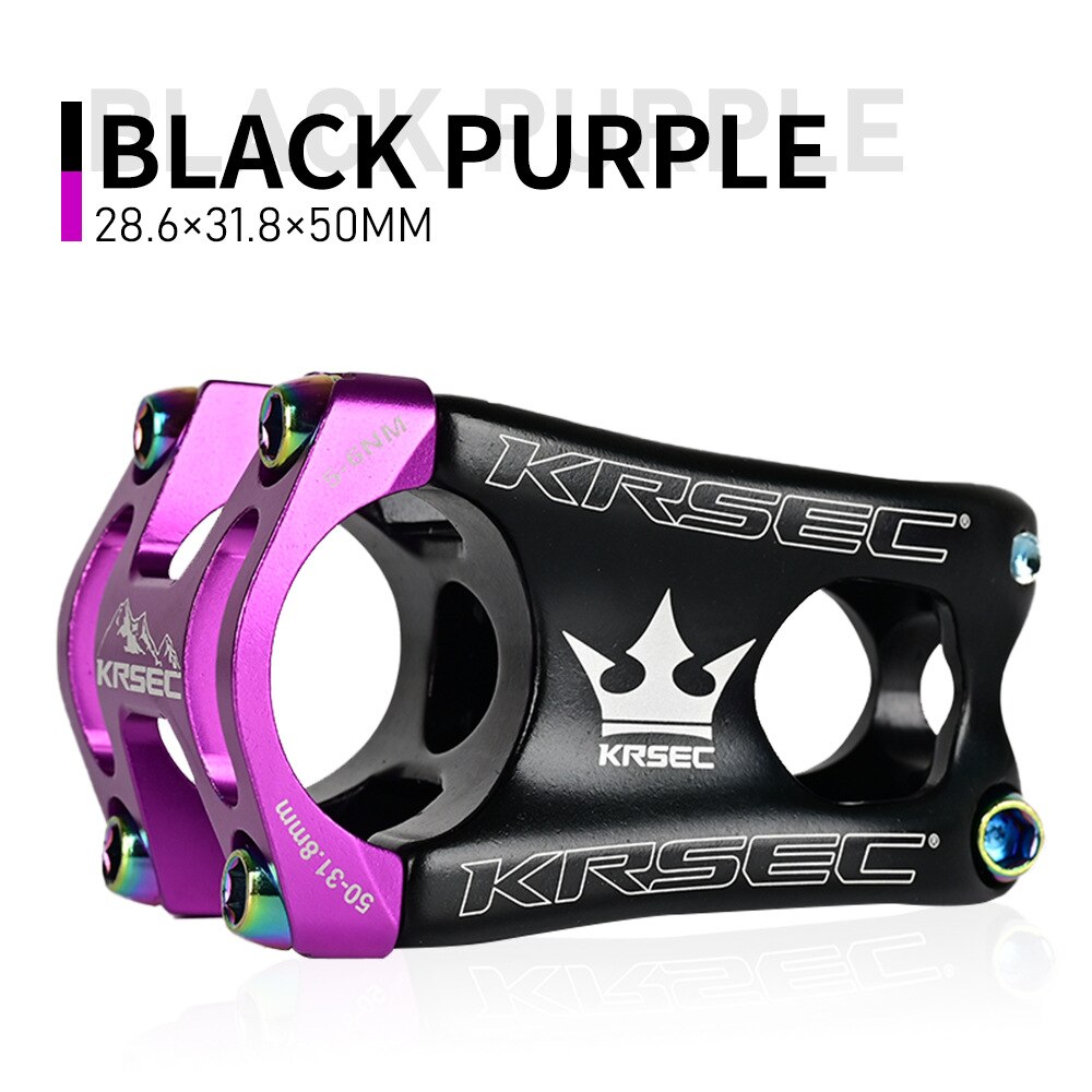 KRSEC bicycle stem mtb stem ultra-light CNC hollow aluminum alloy short stem DH/FR/XC/AM 31.8*28.5*50mm riser bicycle parts