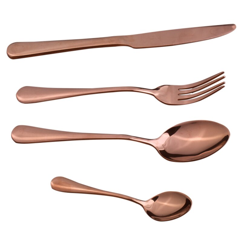 1pc/ 4pcs Dinner Wedding Travel Cutlery Spoon Stainless Steel Fork Scoops Silverware Set NIN668: Chocolate