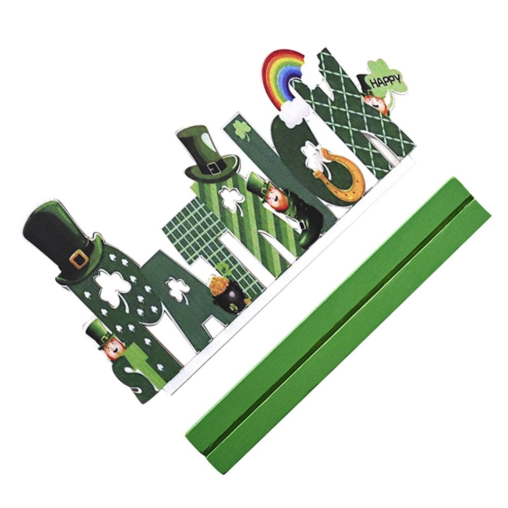 1pc St. Patrick's Day Theme Art Craft Wooden Letter Ornaments for Home Decor: Default Title