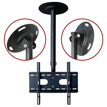 360 Degree 60-2000mm Height Adjustable 37"-70" Ceiling TV Mount Bracket LED LCD Monitor Holder Max. VESA 600x400mm Loading 25kgs
