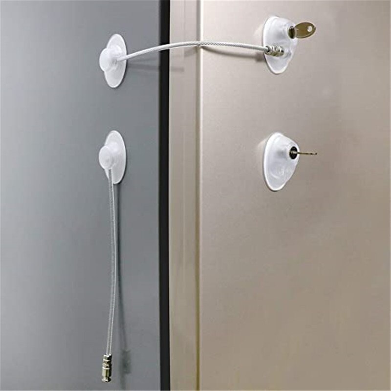 1 pc przezroczysta blokada lodówki z 2 kluczami bezpieczeństwo dziecka lodówka z zamrażarką zamykana szafka na zamek dla dziecka zamek robić szuflady