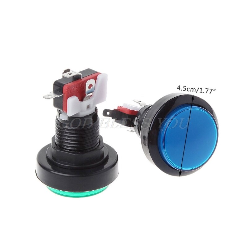 bouton d'arcade poussoir 45mm 12V puissance LED allumé rond Micro commutateur distributeur automatique directe