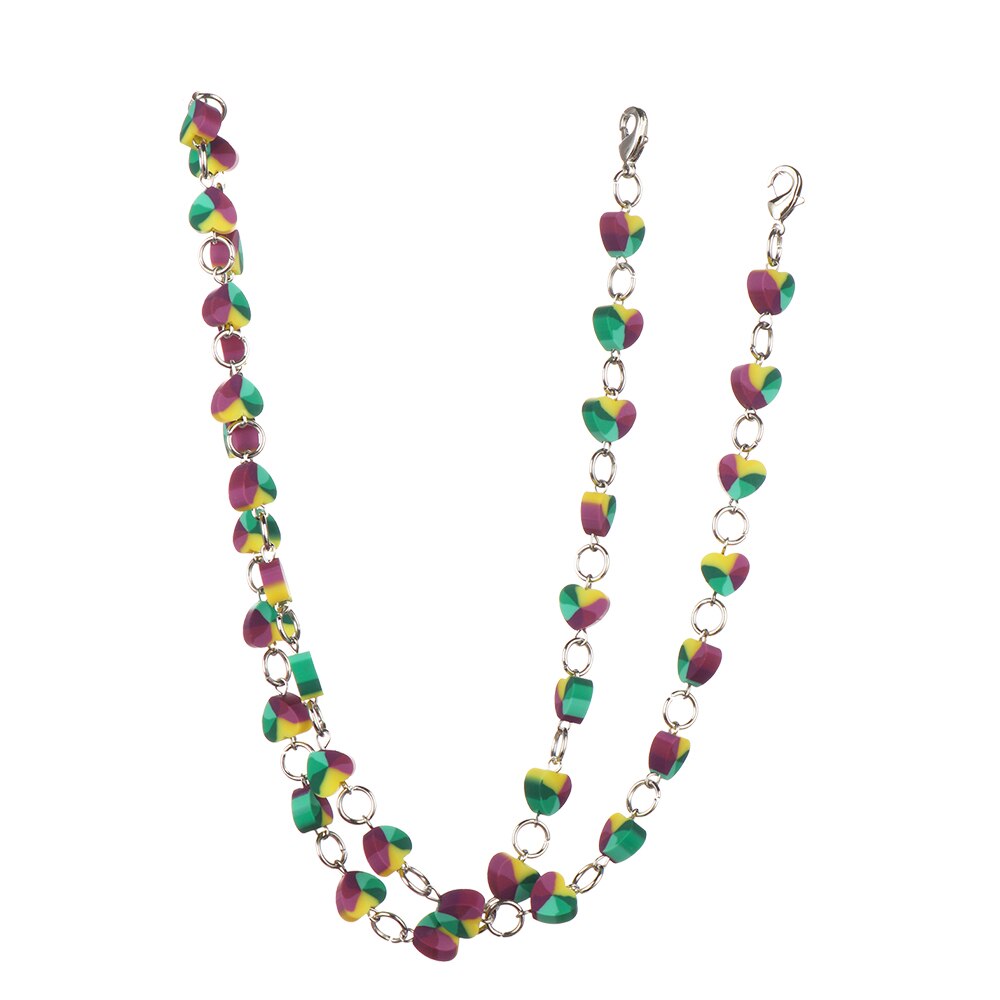 Perles acryliques colorées, chaînes de lunettes de soleil, masque, corde anti-perte, support de cordon pour lunettes de lecture, sangle de cou, accessoires de lunettes: 5