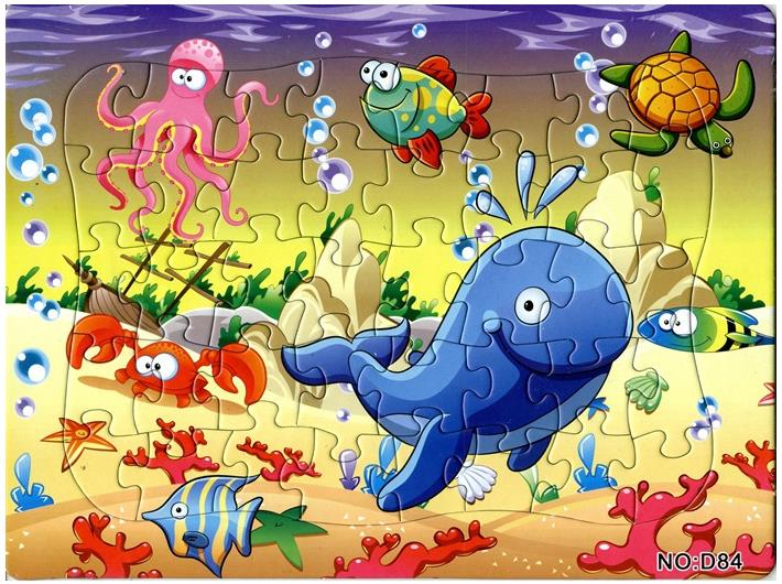 1 einstellen Karikatur Rätsel Marine Unterwasser Quaddel Meer Schildkröte Hai Ebene Spielzeug Rätsel Puzzle Puzzel Spielzeug freundlicher