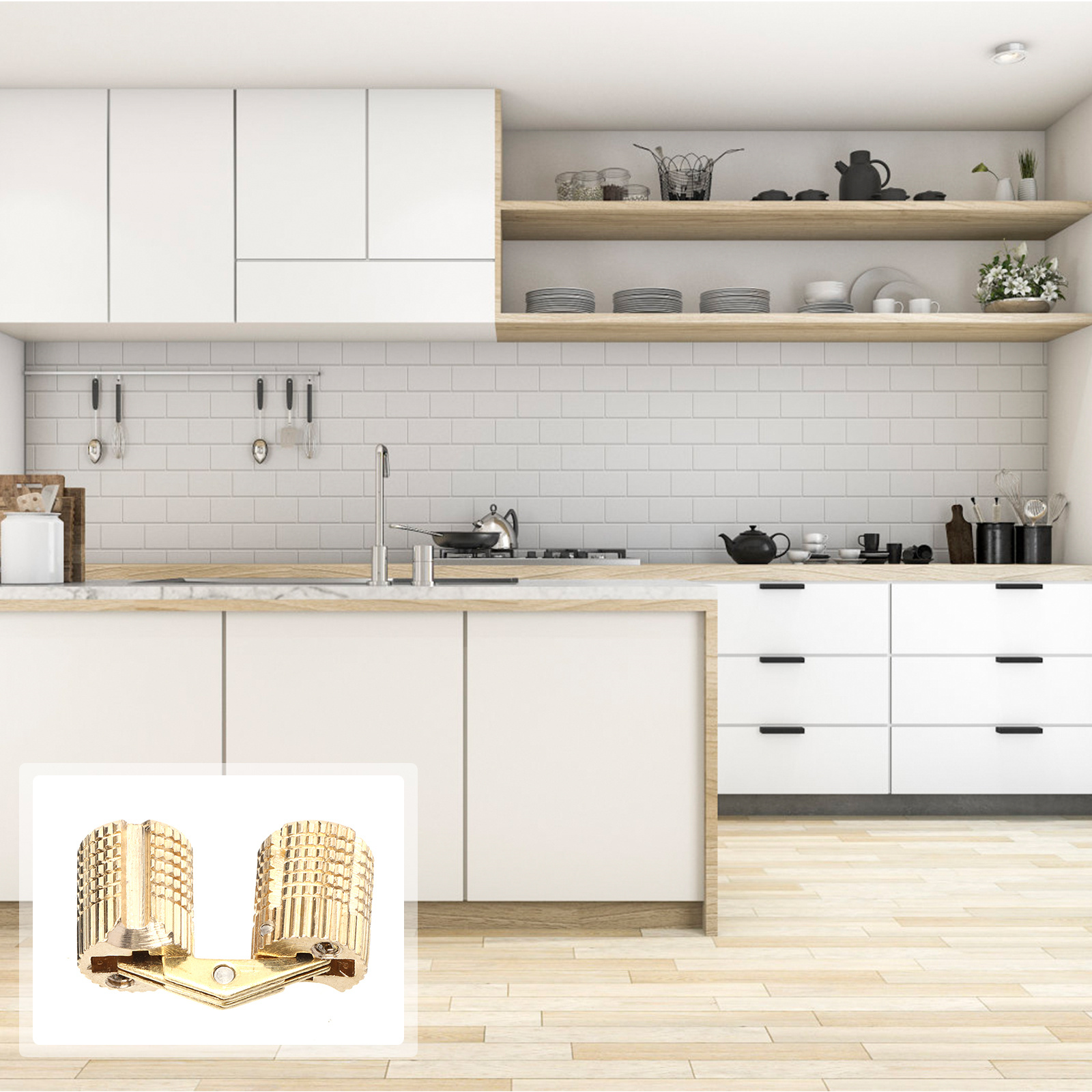 6 pcs Opening Angle Cabinet Hinges Concealed Box Hinges Hand Craft Hinges