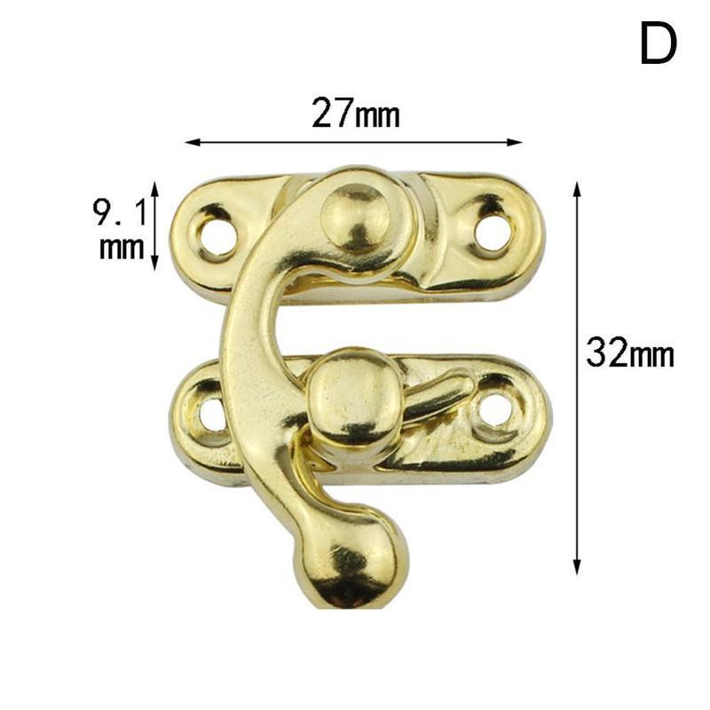 5 sets Vintage Metal Hardware Wooden Box Decorative Latch Clasps Lock Padlock Hasp With Screws: D