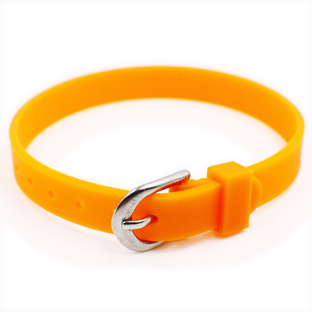 Hurtownie 10 sztuk 8mm silikonowa opaska na rękę 8mm * 210mm DIY akcesoria bransoletka Fit 8mm charms slajdów listów: orange