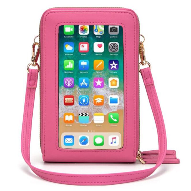 Bolso multifunción para teléfono móvil, bandolera transparente con correa para el hombro, para el pecho, monedero, bandolera de mujer