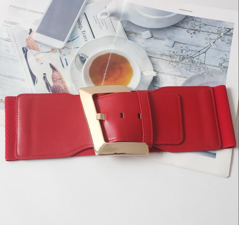 Merke kvinner måke spenne avlet tøye ut elastisk korsett midje belter linning klær tilbehør: Rød