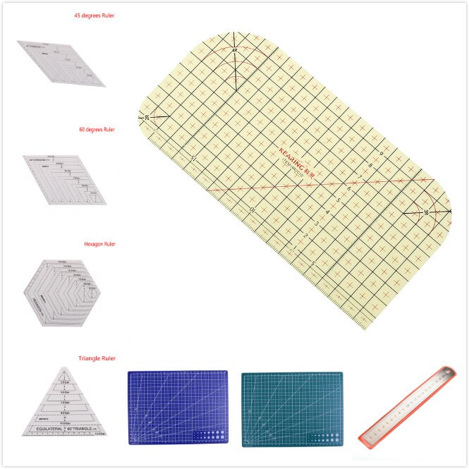 1PCS Patchwork Tailor Craft Ironing Ruler Measuring Tool Cloth Cutting Rulers Patchwork Ruler Quilting Rule DIY Sewing Tools