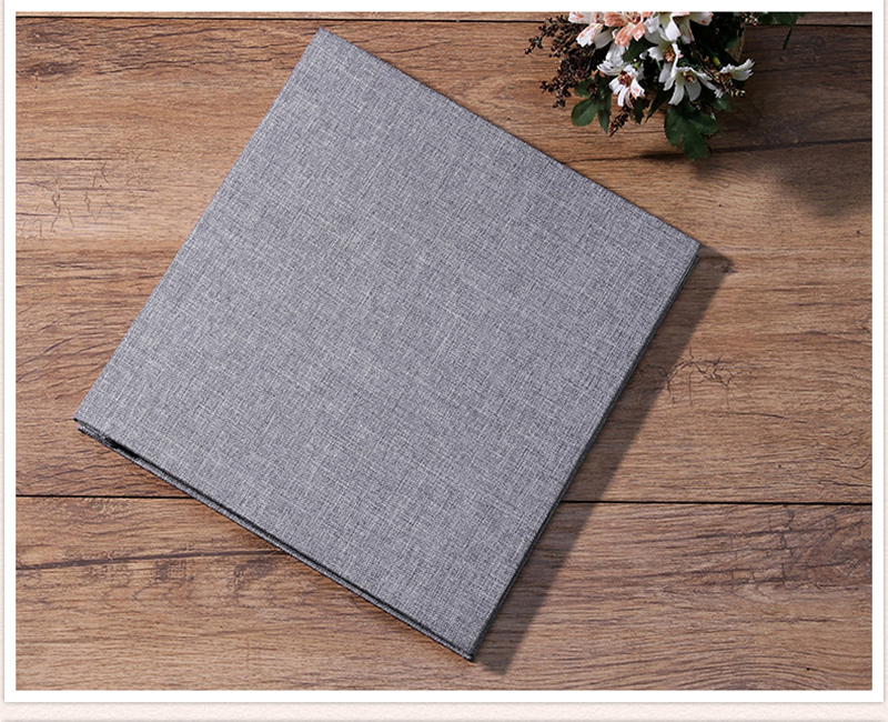 Lino 16 pulgadas álbum de fotos DIY amantes de Cumpleaños fotos de boda bebé foto abllum Scrapbook papel manualidades álbumes adhesivo: Blue - black page