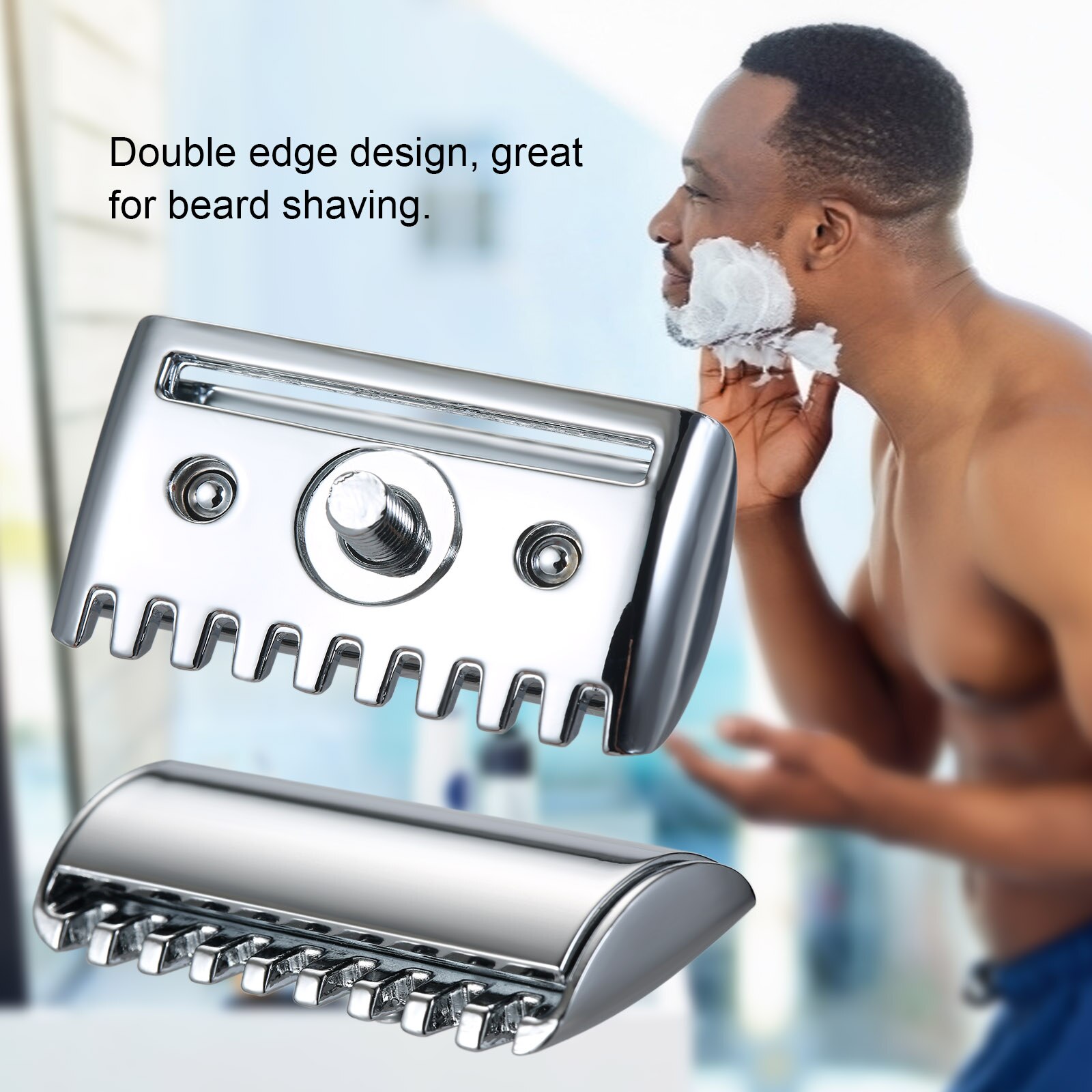 1Pcs Traditionele Vervanging Safety Razor Head Dubbele Rand Scheermes Hoofd Scheren Open Kam Hoofd Kapper Scheren Gereedschap