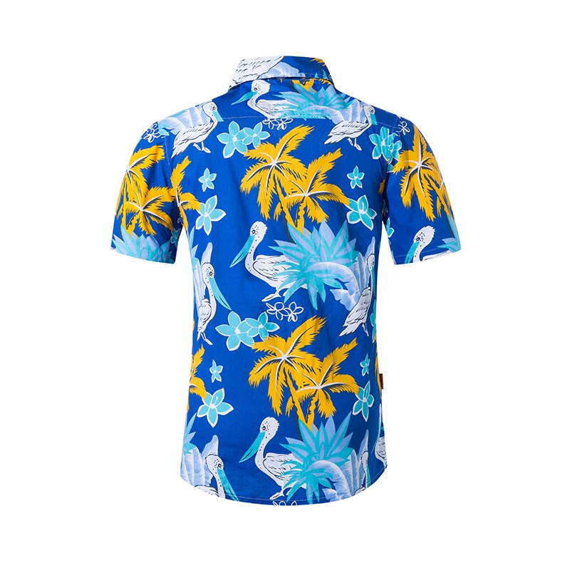 Summer Short Sleeve Hawaiian T-Shirts Men's Beach Shirts Print Cotton Casual Floral Shirts Mens Clothing Plus Size 5XL