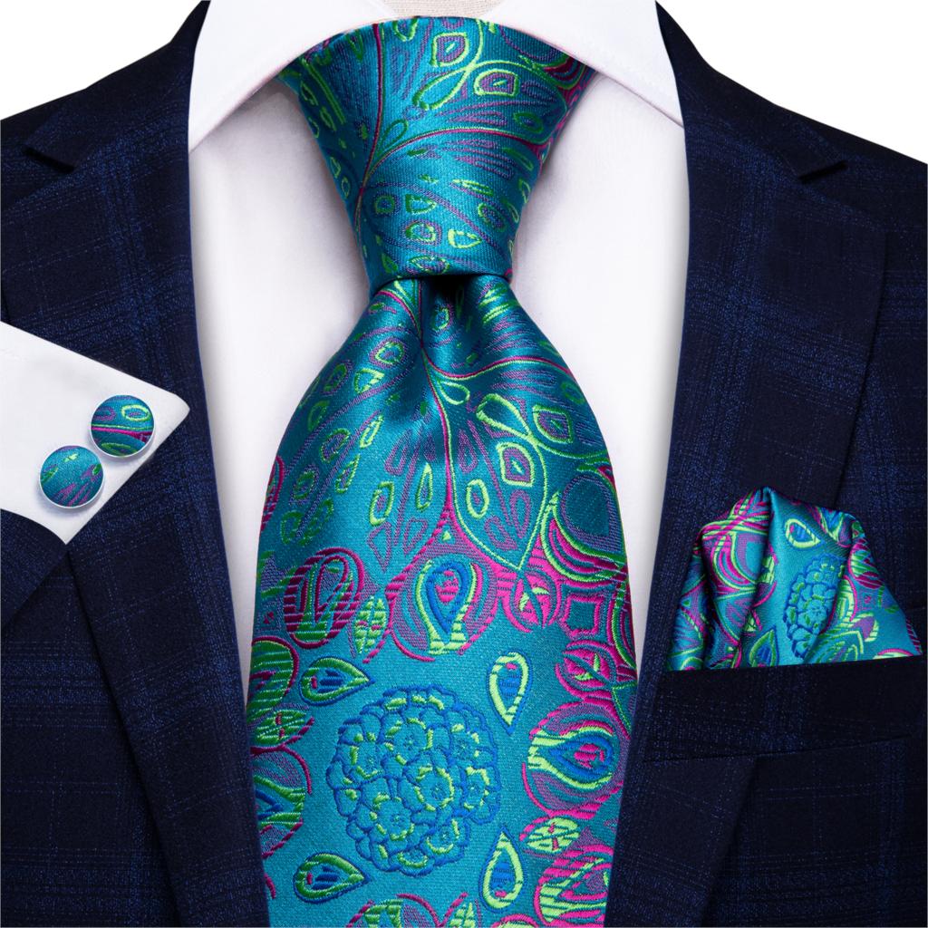 Hi-Tie-corbata de seda 100% para hombre, corbatas formales de lujo para boda, color azul, 8,5 cm