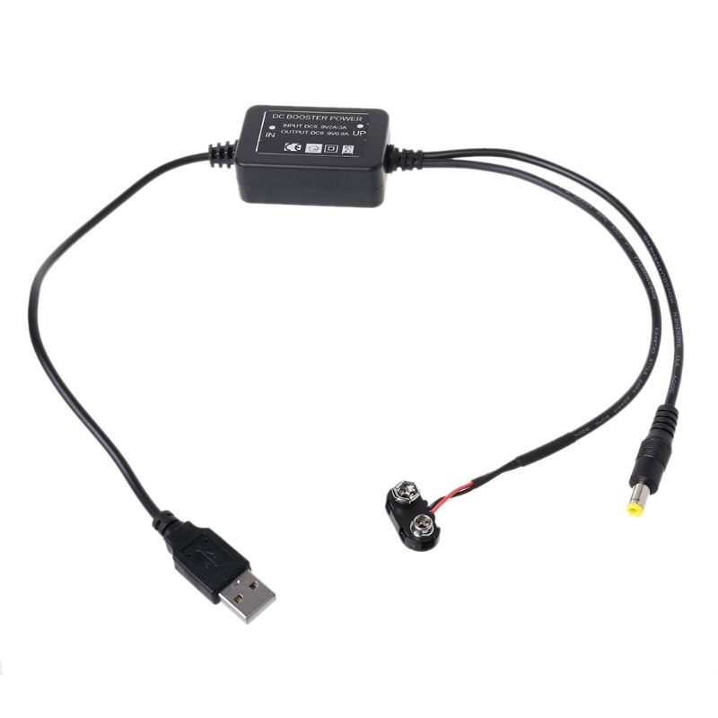 9V Battery Eliminator USB Cable 5V Boost to 9V Converter DC 5.5x2.1mm Power Regulator Line For Multimeter Microphone