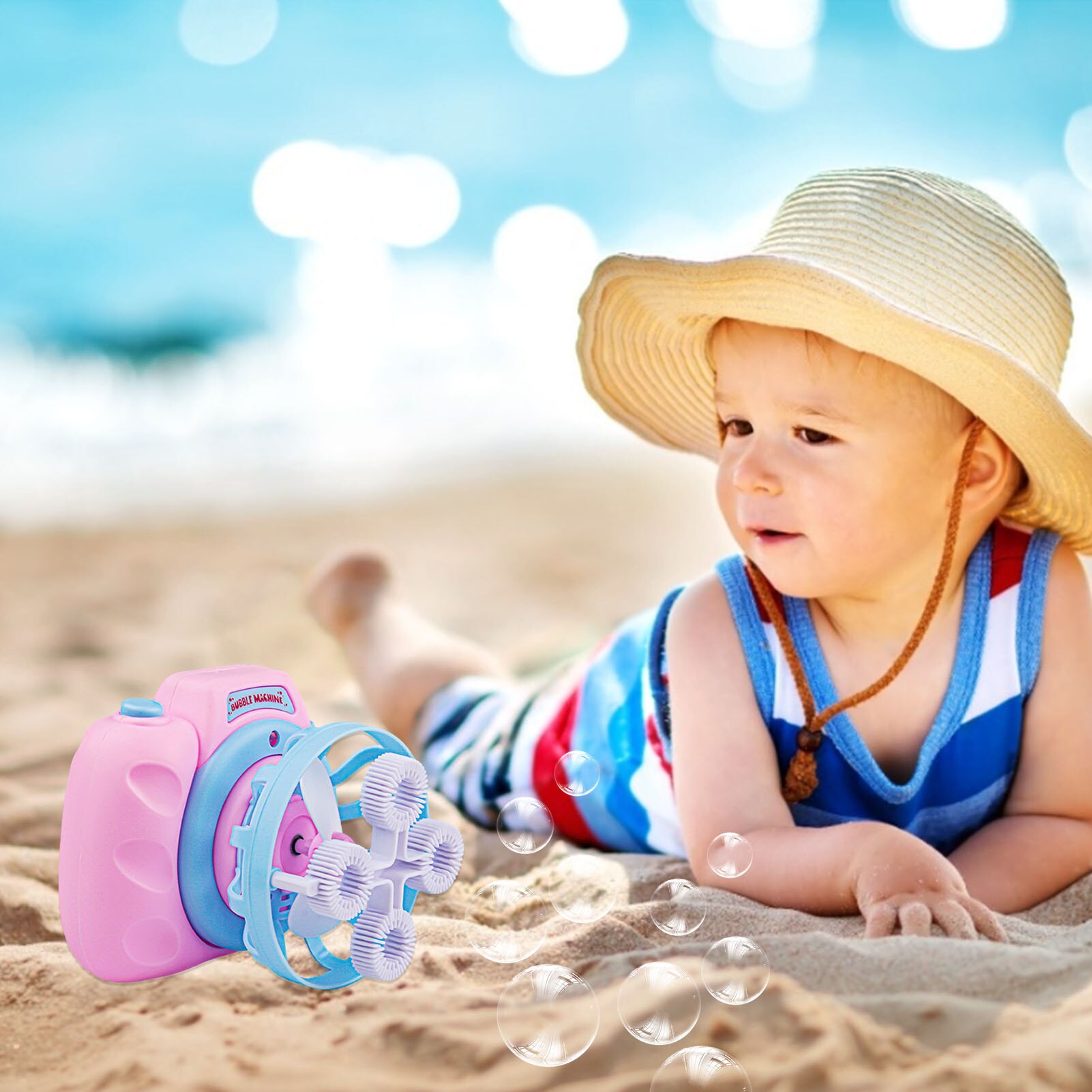 Kids Camera Bubble Machine Automatic Bubble Blower with Lights