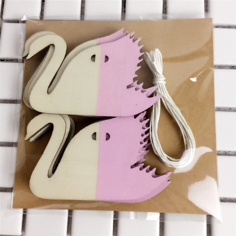 Ins Nordic Macaron Houten Zwaan Decor Banner Pasgeboren Baby Slaapkamer Decoratie Beddengoed Bumpers Kids Party Vlaggen Kids Meisjes