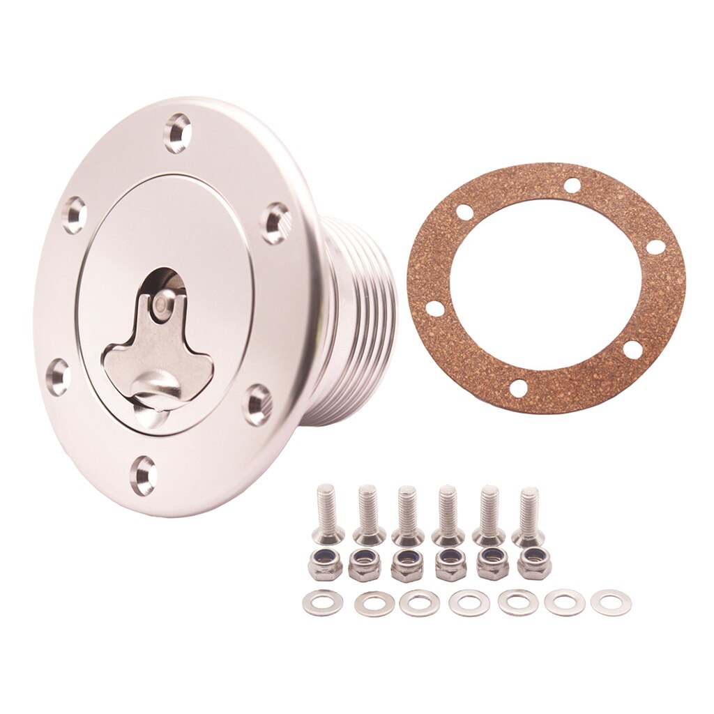 Aircraft Style Fuel Cell Gas Cap Flush Mount 6 Holes Anodized Stainless Steel